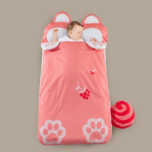 全棉寶寶嬰兒一體型睡袋卡通造型兒童午睡防踢被四季通用可拆洗