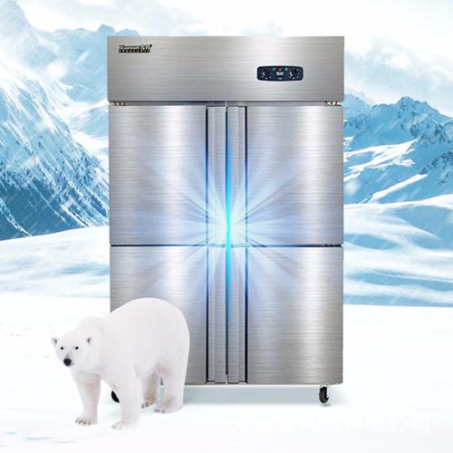 雪村四門廚房冰箱 立式商用廚房冷藏冷凍保鮮櫃  800L雙溫4門冰櫃