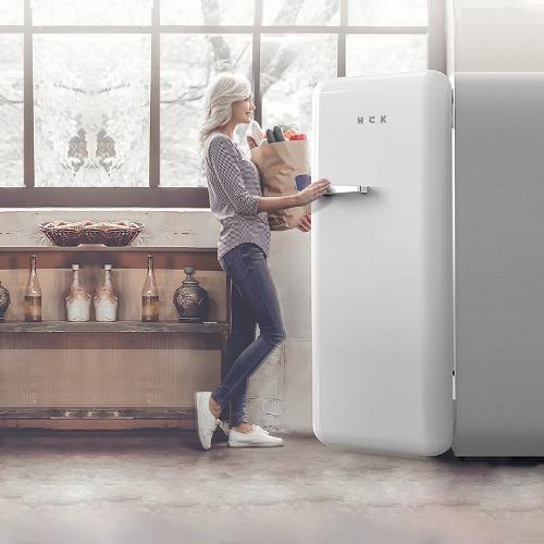 哈士奇HCK復古冰箱 小型家用冰箱迷你冰箱小冰箱單門網紅抖音冰箱