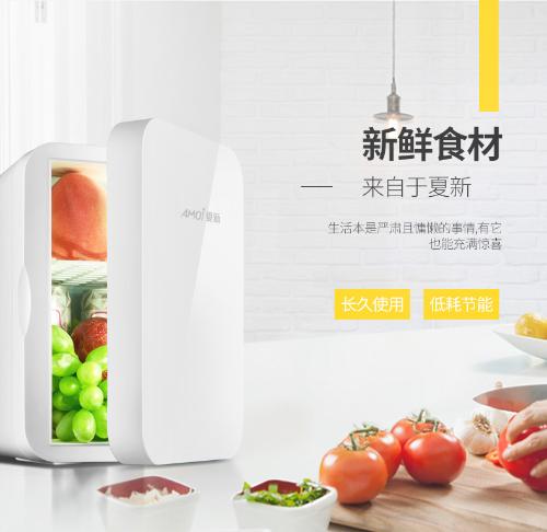 Amoi/夏新迷你6L冰箱小型家用宿舍單門式製冷車家兩用車載冷暖器