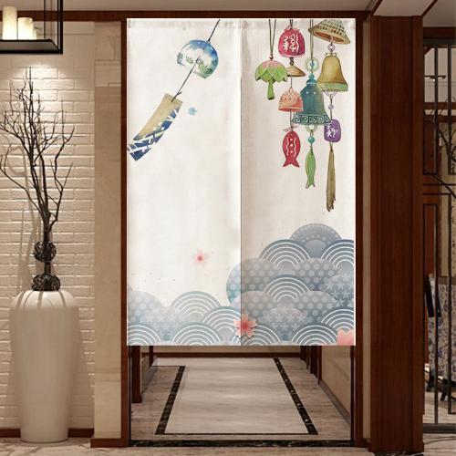 日式門簾布藝  家用和風裝飾餐廳隔斷簾磁吸門簾 廚房可定製