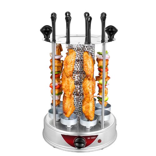 電燒烤爐家用無煙旋轉烤羊肉串機304不鏽鋼定時燒烤機1350W電烤盤