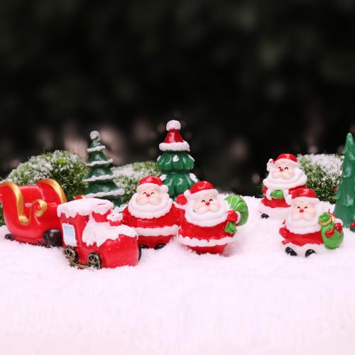 創意聖誕節造景迷你雪橇聖誕老人手工diy裝飾品蛋糕微景觀小擺件