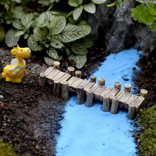 微景觀盆栽造景卡通樹脂小擺件 創意水上走廊裝飾 生態瓶手工小橋