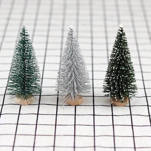 微景觀聖誕樹小擺件雪花樹擺件創意聖誕造景擺件銀色聖誕樹小裝飾