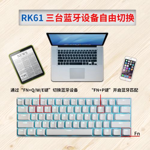 RK61有線/無線藍牙機械鍵盤平板手機mac遊戲電競亞馬遜速賣通wish