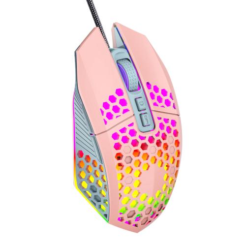 洞洞有線遊戲鼠標mouseRGB發光電腦遊戲競技USB滑鼠亞馬遜跨境