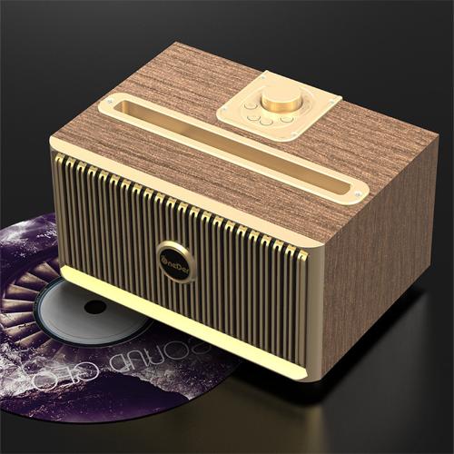 創意支架小音響木紋復古插卡桌面電腦V6無線藍牙音箱外貿跨境禮品