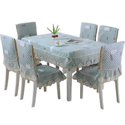 桌布布藝餐桌椅子套罩凳子長方形餐桌布椅套椅墊套裝現代簡約家用
