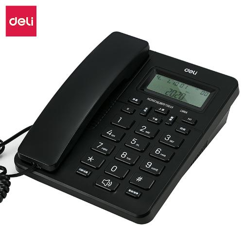 得力13606來電顯示辦公家用固定電話機可連分機半免提功能商務款