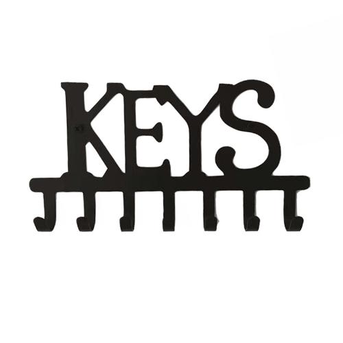 鐵藝鑰匙掛鉤免打孔牆上置物架壁掛掛架 KEYS7連排鉤