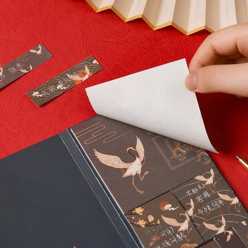 創意中國風盒裝仙鶴燙金便利貼套裝可撕便條紙學生古風可撕粘性