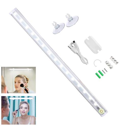 化妝梳妝補光燈USB充電衛浴燈 吸盤粘貼式免打孔led浴室鏡前燈