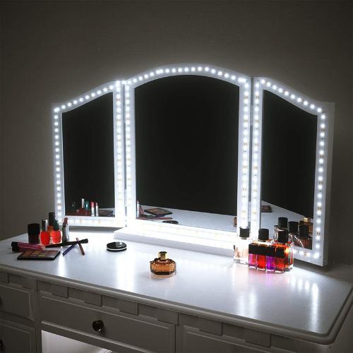 鏡前燈化妝燈梳妝檯燈粘貼免打孔LED簡約調光開關補光鏡子燈燈帶