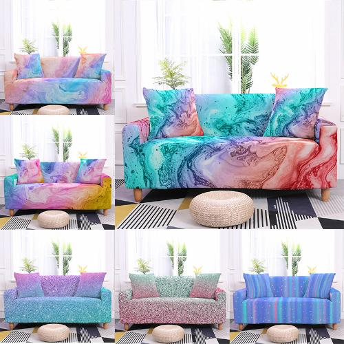 彈力沙發套彩虹3D數碼印花沙發巾定製沙發套全包沙發套罩