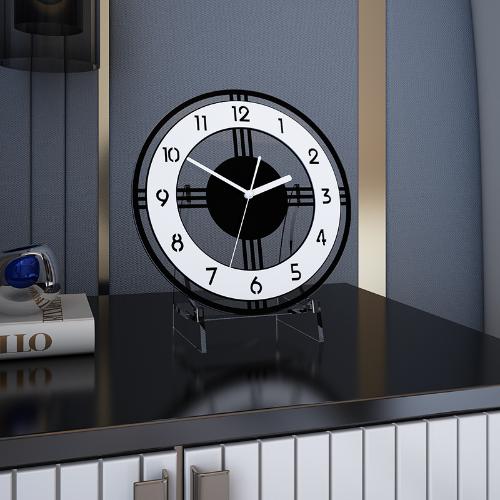 北歐創意檯鐘桌面擺件現代座鐘個性客廳時鐘臥室靜音家用臺式鐘錶
