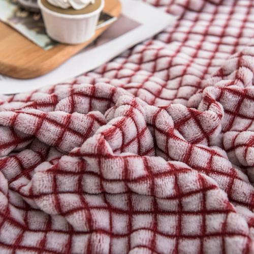新款魔法絨素色毛毯立體剪花牛奶絨多功能休閒毯時尚蓋毯廠家直銷