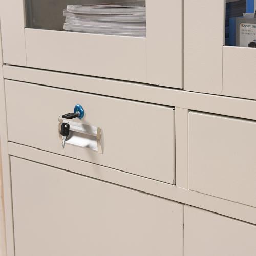 鐵皮透明帶鑰匙抽屜文件櫃經理主管職員落地立式資料櫃