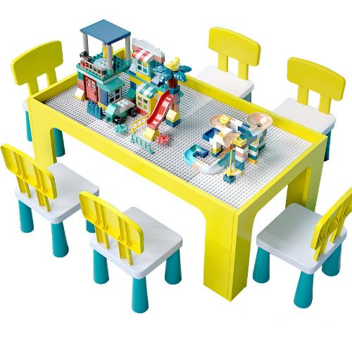 兒童學習桌兼容樂高積木玩具寫字桌家用書桌小孩桌椅套裝書檯桌子