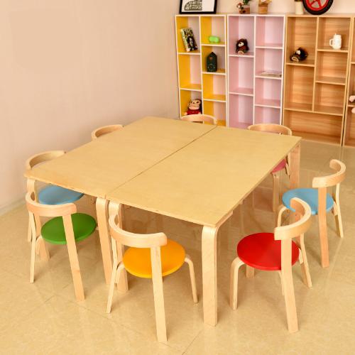 幼兒園實木桌椅兒童早教美術培訓班課桌椅學生輔導學習桌繪畫桌子