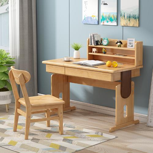 兒童書桌全實木學習桌椅套裝家用臥室中小學生寫字桌子可升降課桌