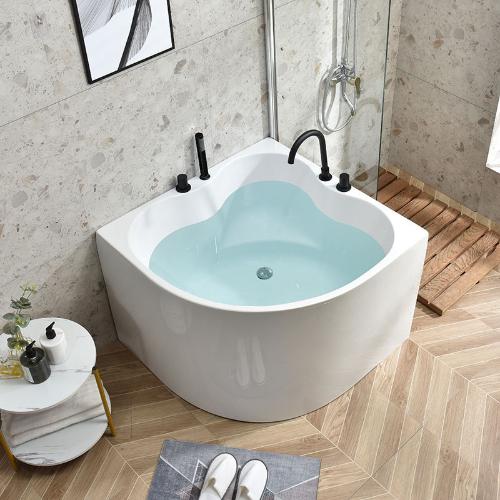  日式浴缸小戶型家用成人三角浴缸坐式深泡扇形浴缸0.8-1米