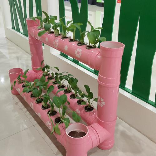 廠家批發自然角花架設備土培種菜架幼兒園裝飾花架管道種植PVC花