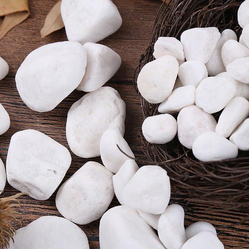 天然白石子鵝卵石漢白玉白石頭枯山水沙景裝飾白色小石頭