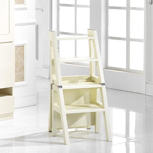 歐式韓式兩用梯子摺疊椅子兩用家用梯靠背椅實木梯椅梯凳摺疊梯凳