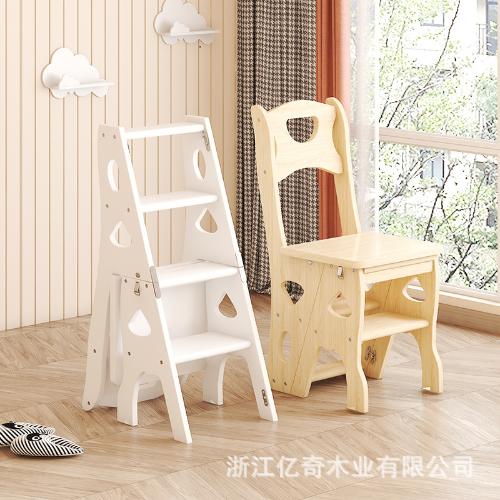 實木梯子家用摺疊樓梯椅 全實木梯子椅子多功能兩用梯凳梯子凳子