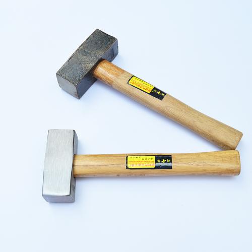 優良高碳鋼石工錘 高品質木柄方錘 建築施工鋼錘頭