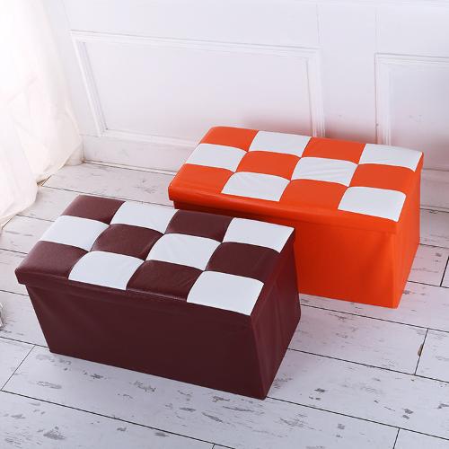 家居用品大號長方形收納凳子皮革沙發凳可摺疊儲物箱子換鞋凳