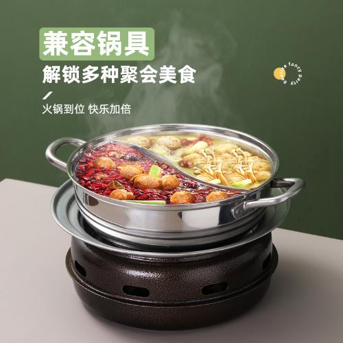 不鏽鋼木炭燒烤爐 家用戶外便攜式烤肉爐 商用韓式圓形碳烤爐盤