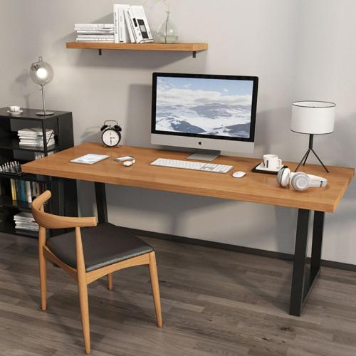 實木臺式電腦桌家用簡約臥室書桌北歐辦公桌長條桌現代電競工作臺