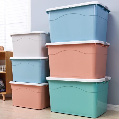 收納箱大號塑料箱加厚家用儲物箱子收納盒透明衣服儲物整理箱批發