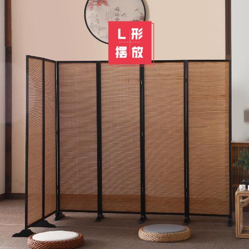中式竹子屏風隔斷牆客廳摺疊移動擋板臥室遮擋現代簡約辦公室家用