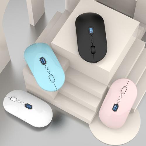 充電無線鼠標智能電量顯示靜音無線鼠標type-c可充電藍牙鼠標