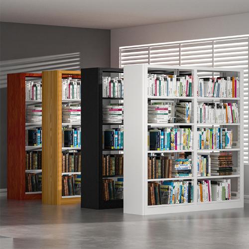 鋼製書架圖書館學校書店閱覽室單雙面資料架檔案架圖書櫃鐵製書架