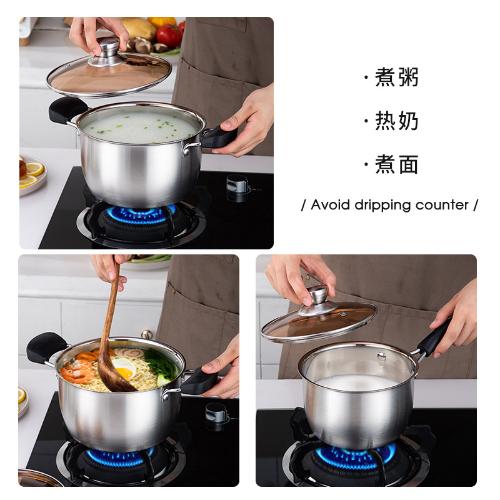 不鏽鋼湯鍋304食品級家用雙耳電磁爐煮麪鍋加厚禮品鍋具廠家直銷