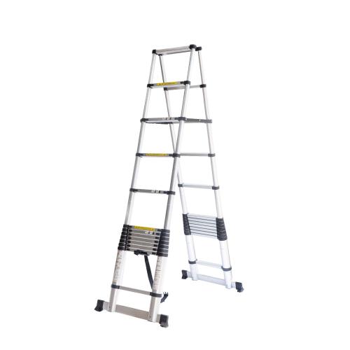 鋁合金伸縮梯人字梯加厚鋁合金單面梯多功能伸縮雙側梯魚竿竹節梯