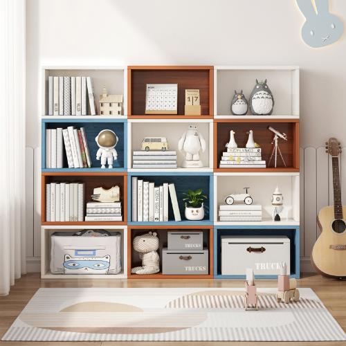 書櫃簡易落地多層分層收納櫃自由組合儲物格子櫃家用臥室置物架