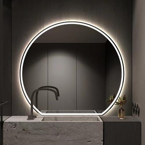 衛生間鏡子led浴室鏡防霧鏡觸摸屏燈半圓形定製洗手檯智能鏡