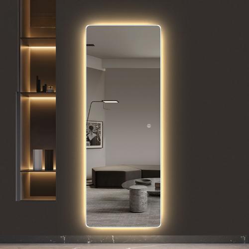 CHTAILON智能LED穿衣鏡圓角全身鏡帶燈掛牆臥室試衣鏡無框裝飾鏡